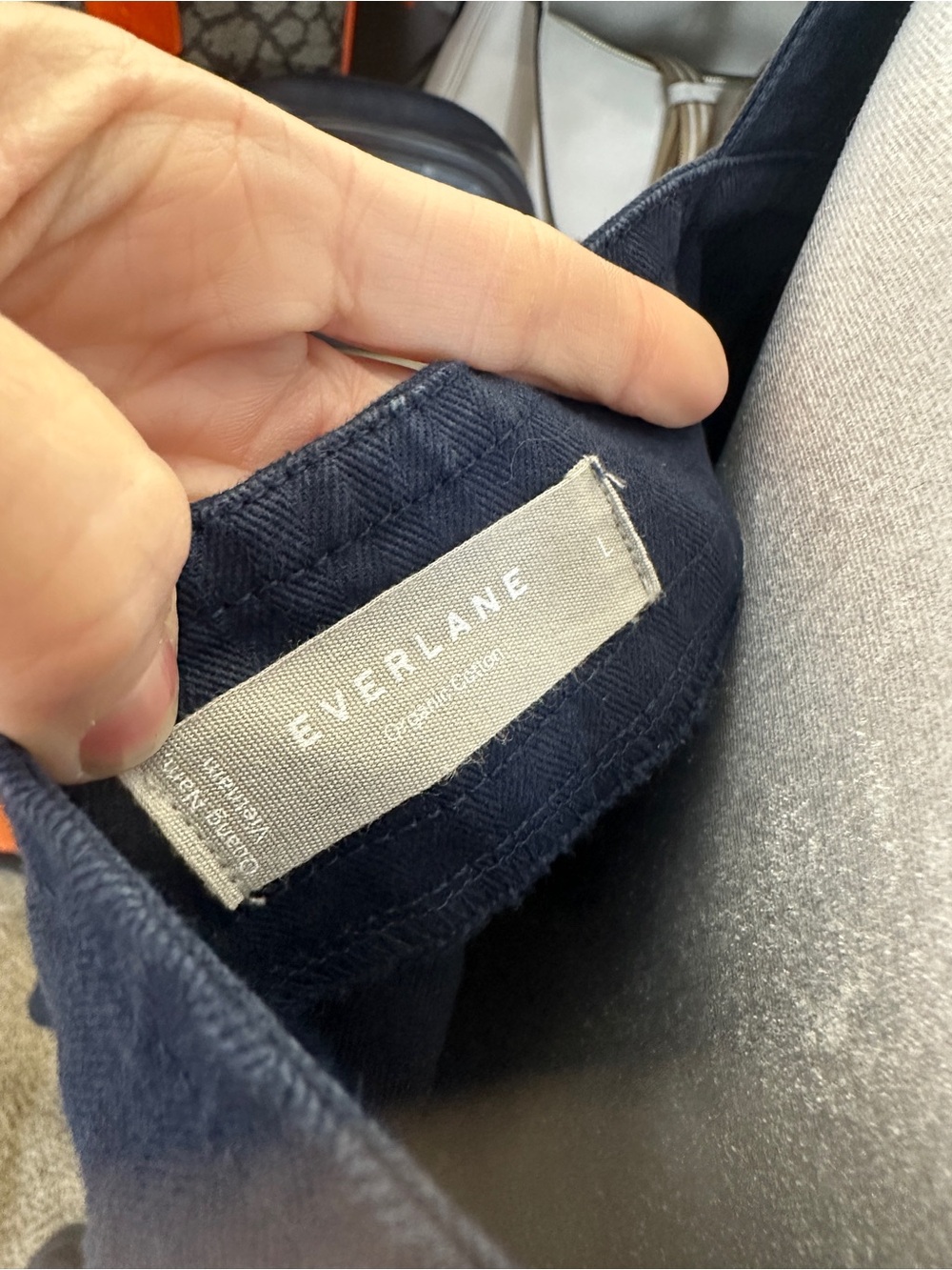Everlane Denim Square-Neck Tie-Waist Sundress Picnic Dress Size Large - Picture 5 of 9